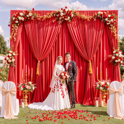 4-Pack 5x10ft Elegant Spandex Photography Backdrop | Wear-Resistant, Wrinkle-Free, Soft & Opaque Party Decoration Banners for Weddings
