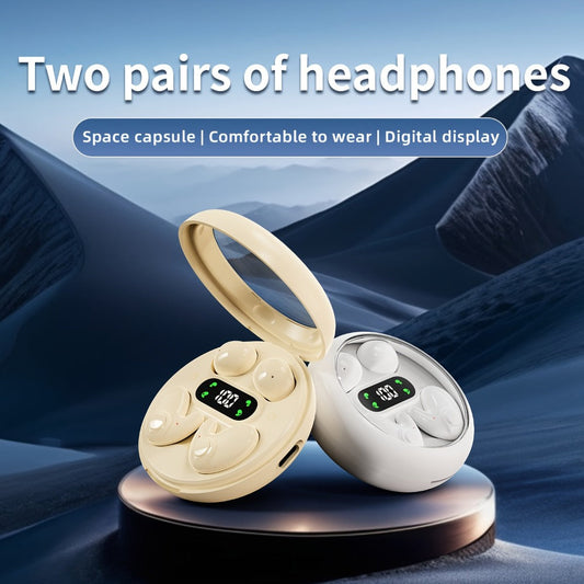 Wireless Earbuds Two-Pair Mini Sleep Set with Digital Display, Type-C Charging and Three Color Options