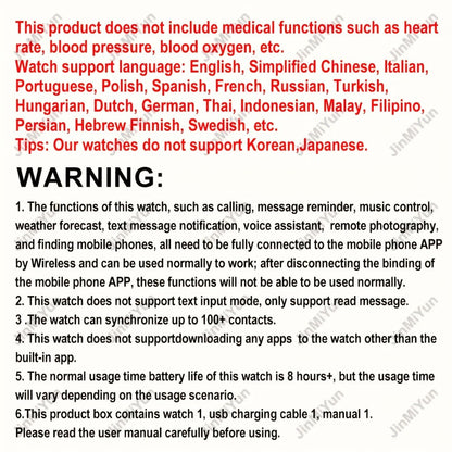 Smartwatch 1.5 Inch Full Touch with Remote Photo Capture, Calling, Music and Sport Modes in Four Colors