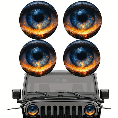 3D Beast Eye Headlight Stickers – Funny Car Headlight Decals for Jeep Round Headlights, Truck Body, Bumper & Window Decoration