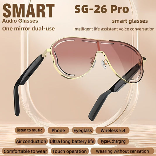 Stereo Smart Audio Glasses Touch Control Intelligent Noise Reduction Type-C Rechargeable for an Everyday Personal Care Routine