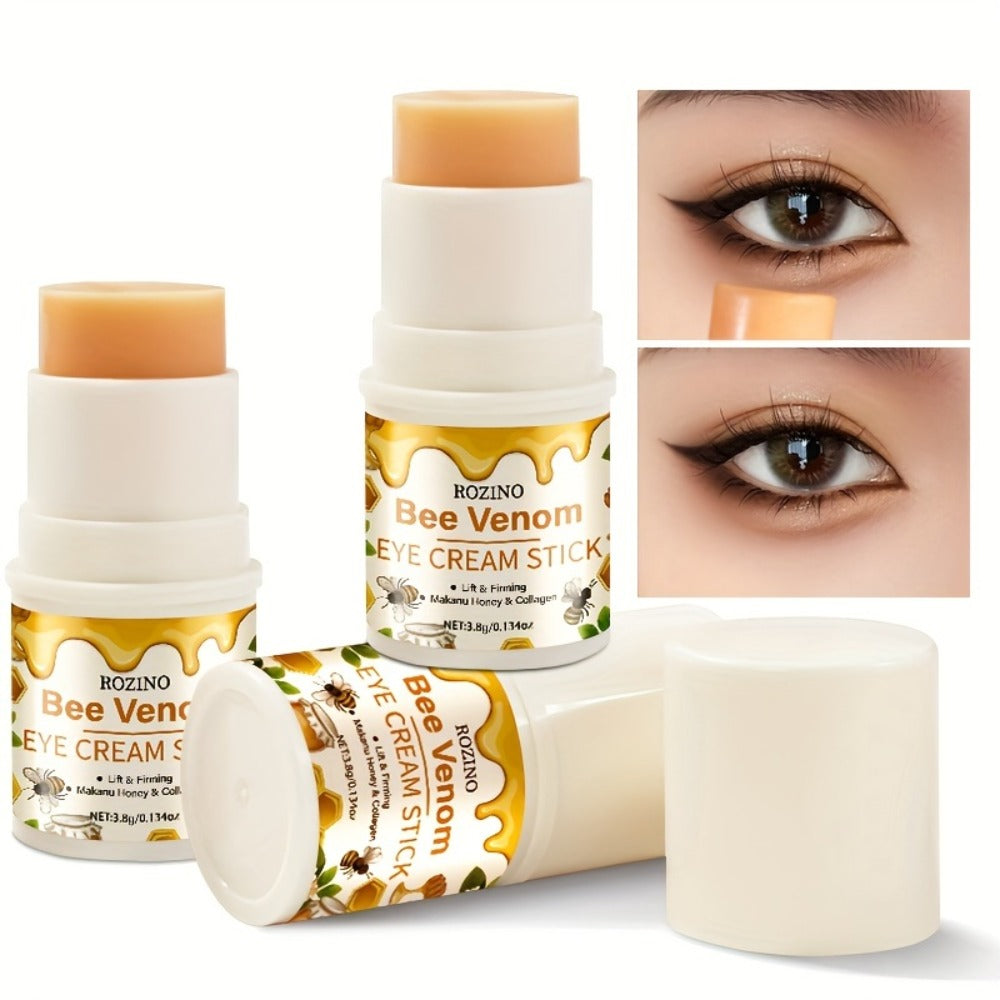 ROZINO Bee Venom and Honey Eye Cream Stick, 3.8g in a Compact White Twist-Up Cosmetic Tube