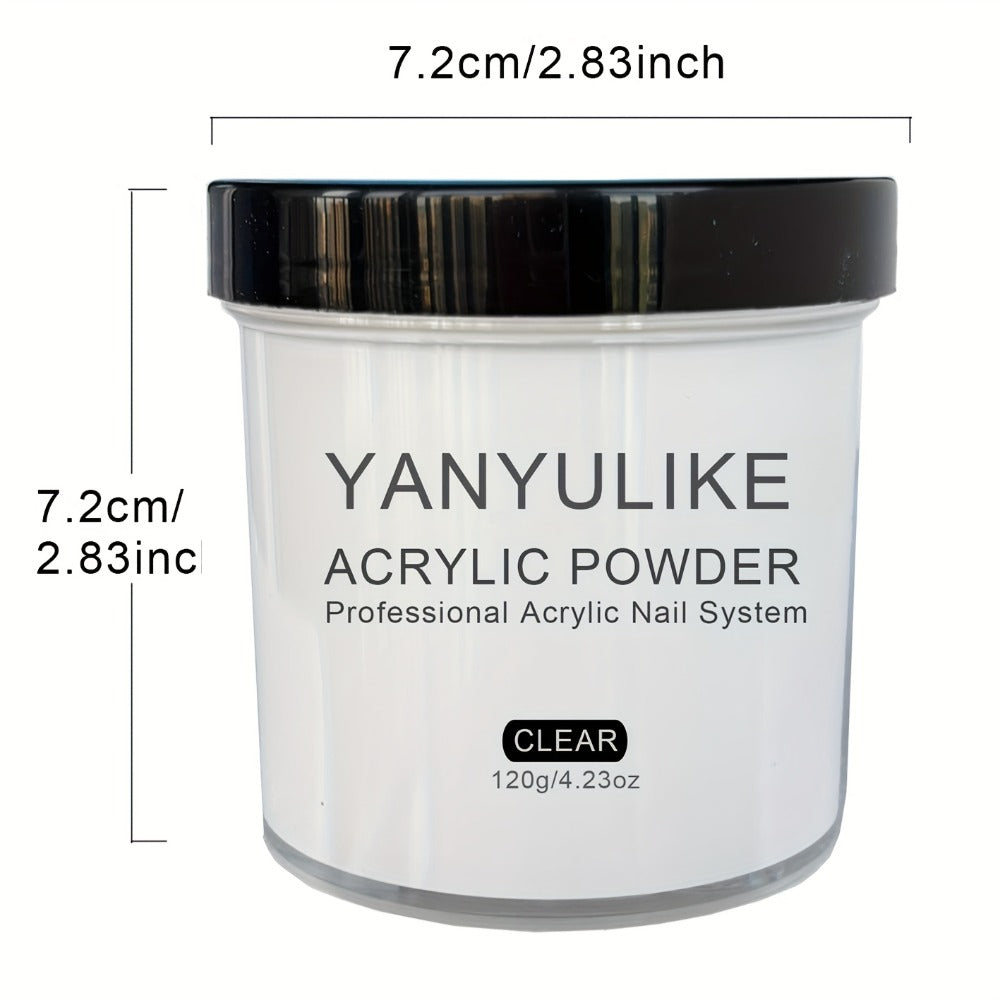 Clear Pink White Acrylic Nail Powder 4oz No Lamp Needed – Polymer Formula for Nail Extensions Sculpting 3D Nail Art Overlays Beginner