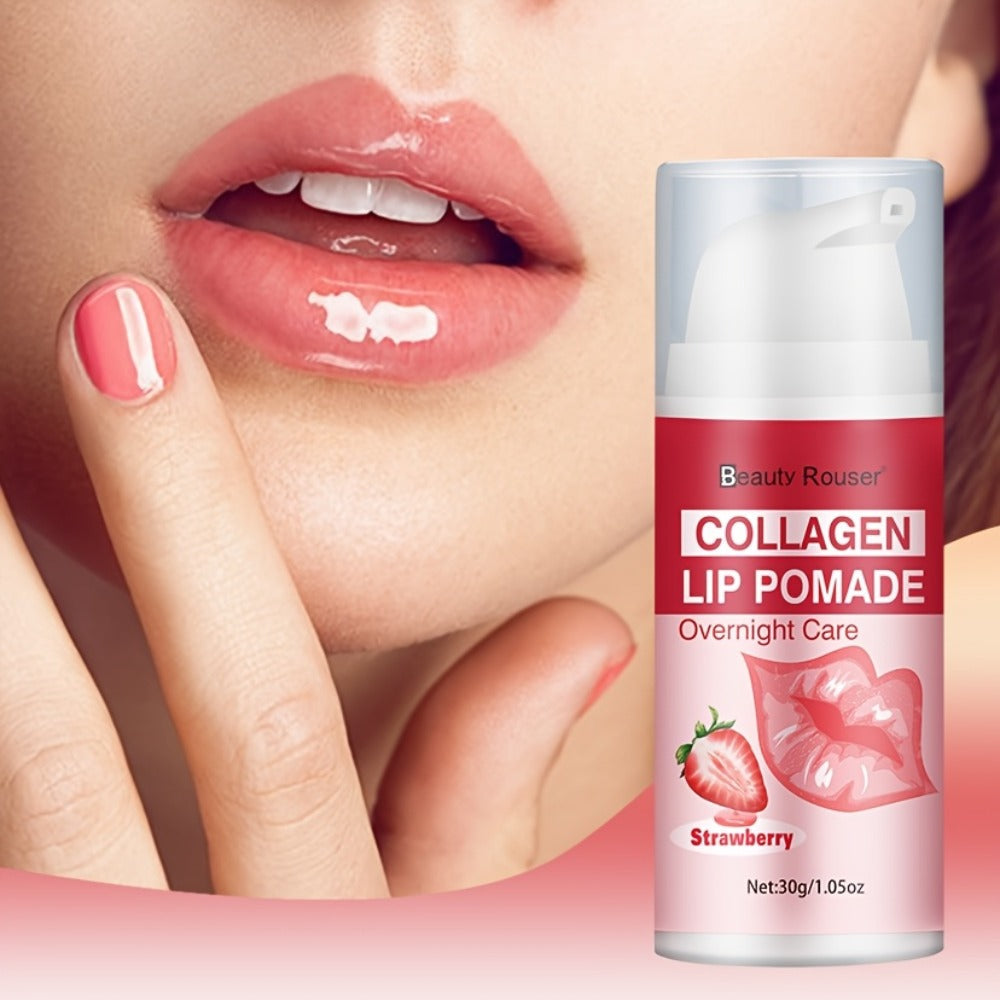 Lip Pomade Collagen 30g Moisturizing Plumping Lip Essence – Deep Hydration Day & Night Lip Care Nourishes Repairs Dry Chapped Lips
