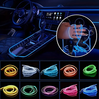 Three-Meter Fiber-Optic Car Interior Ambient Light Strip with App, Remote and Music-Sync Controls