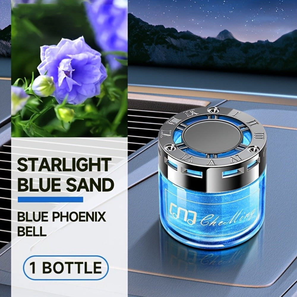 Two-Piece Solid Gel Car Air Freshener Jars with Four Cologne, Blue Bell, Rose and Osmanthus Scent Pairings
