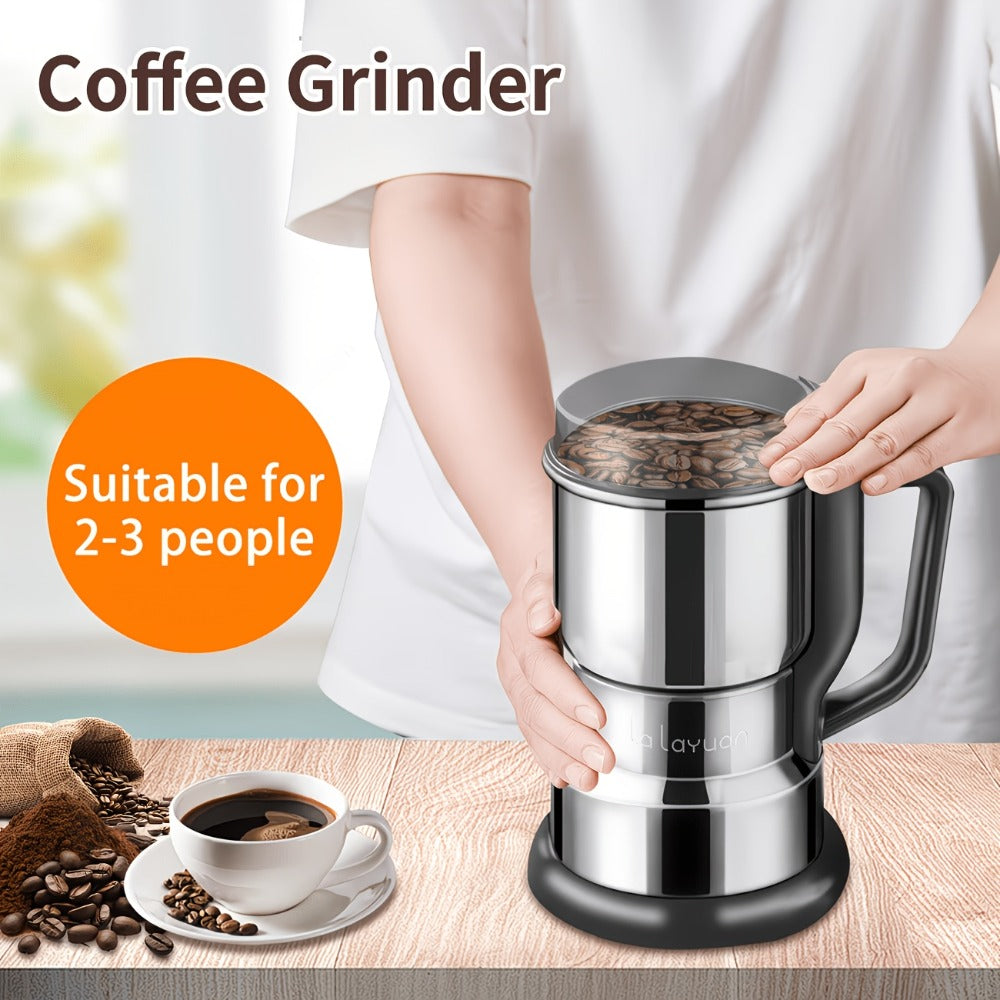 Electric Coffee Grinder 300W 25000RPM, 8-Blade Stainless Steel Spice & Grain Mill for Coffee Beans