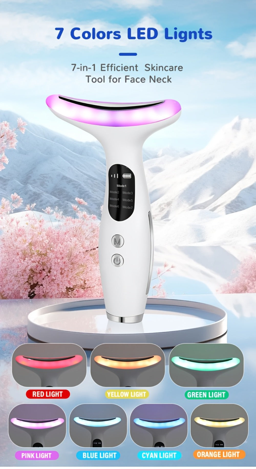 Face & Neck Massager Vibrating Rechargeable USB Device Adjustable Strength Eye Massage Beauty Tool for Women for Home or Salon Spa Use