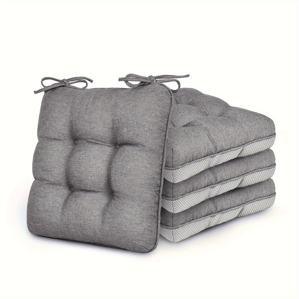 Memory Foam Chair Cushions 4/8 Pack, Non-Slip Seat Pads for Dining Chairs, Kitchen, Office & Patio – Indoor Outdoor Chair Pads M/L Size