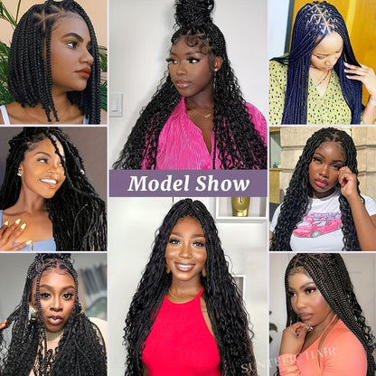Braided Wig Cap Double Full Lace with Baby Hair Glueless Breathable Adjustable 22 Inch | 81-120 Sections Goddess Box Braid Faux Locs Passion