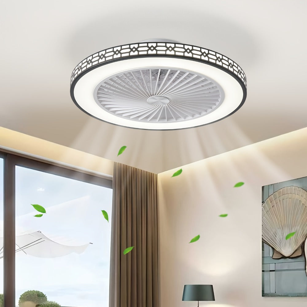LED Ceiling Fan with Light 20 Inch Modern Flush Mount Adjustable Color Temperature 3000K for Entryways, Bedrooms and Living Spaces