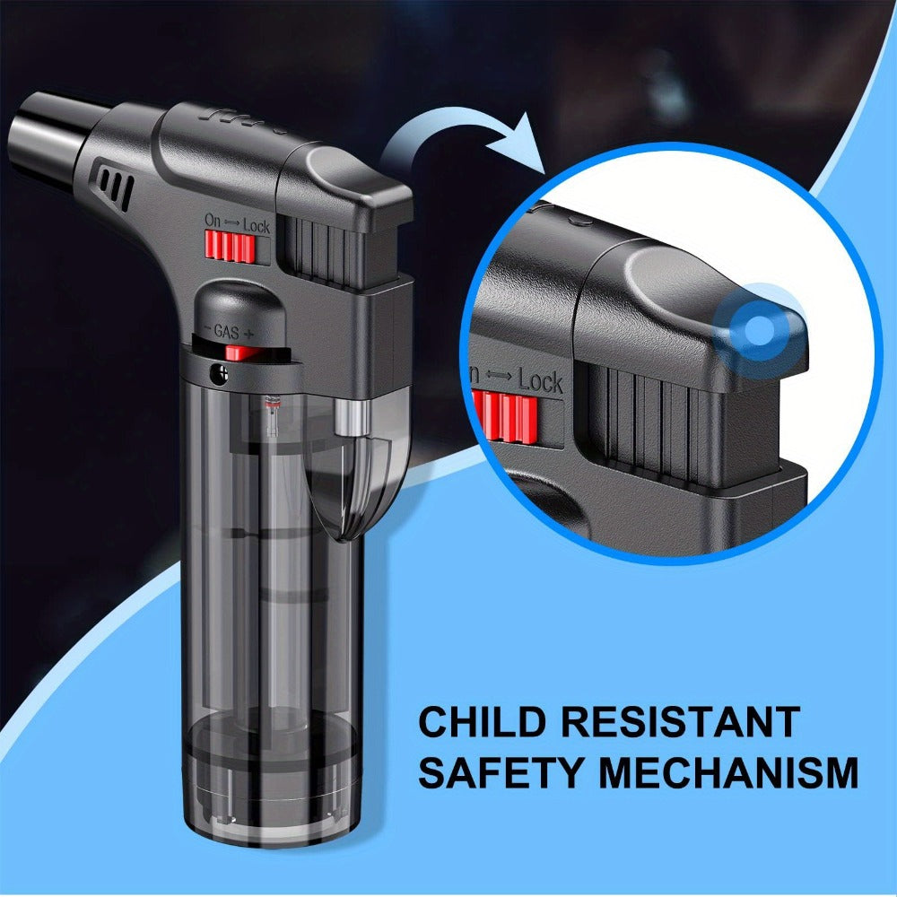 Butane Torch Lighter 6pcs Big Jet Flame Refillable & Adjustable Mini Blow Torch - Gift Box Set for Camping