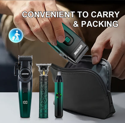 Men's Electric Grooming Kit 4-in-1 – Hair Clipper, Beard Trimmer, Electric Shaver & Nose Hair Trimmer Set, Gradient Design