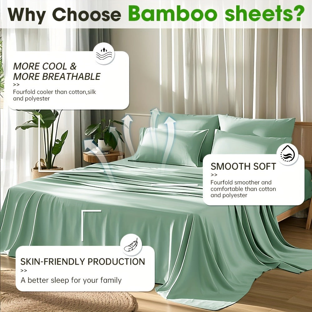 Fitted Sheet Set Cooling Deep Pocket – 2000TC Soft Microfiber Bed Sheet, Shrink Fade Wrinkle Resistant, 11 Colors 4 Sizes