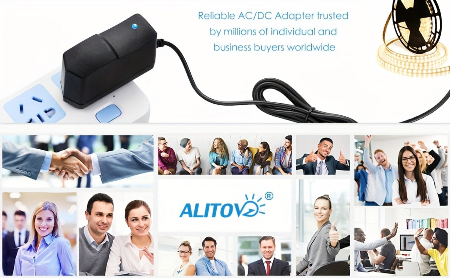 Fixed 5V 2A 10W AC/DC Power Adapter with Eight Tips, Type-C, Micro-USB and Barrel Connectors