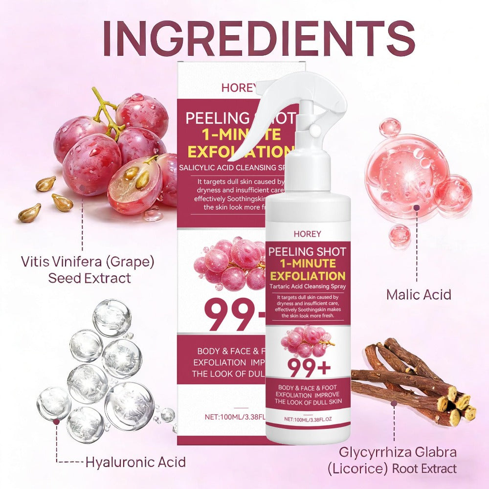 Grape & Malic Acid Exfoliating Gel for Face & Body, AHA Deep Cleansing Scrub, Removes Dead Skin Cells