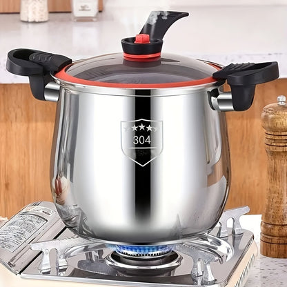 304 Stainless Steel Stew Pot Large, Food-Grade Non-Stick Multipurpose Cooker, Induction & Gas Stove Compatible Soup Pot for Home Kitchen