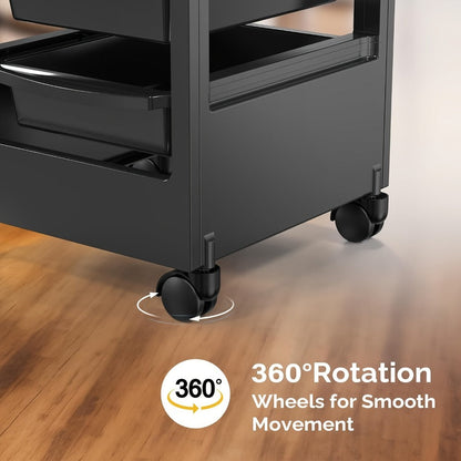 5-Drawer Salon Trolley Cart on Wheels – Professional ABS Rolling Beauty Storage Organizer for Hair Stylist Barber Spa Nail Tattoo Studio