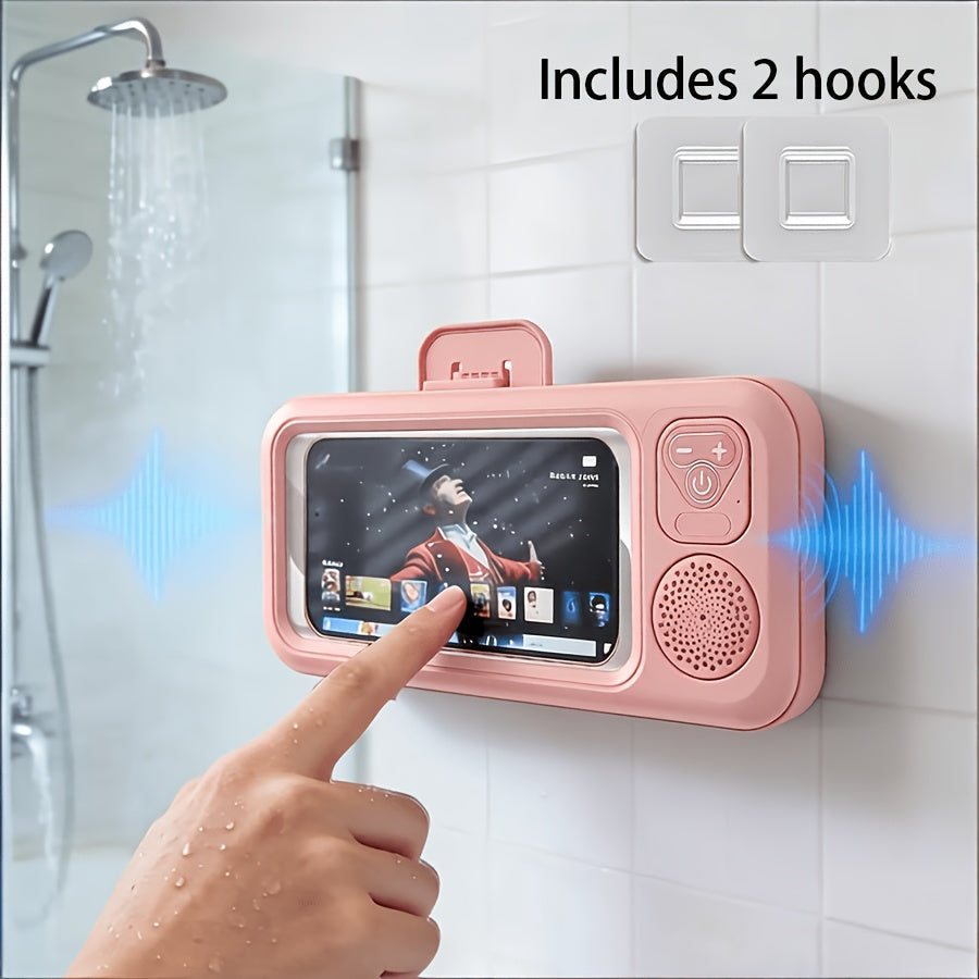 Shower Phone Holder Wall Mount with Bluetooth Speaker for an Everyday Personal Care Routine