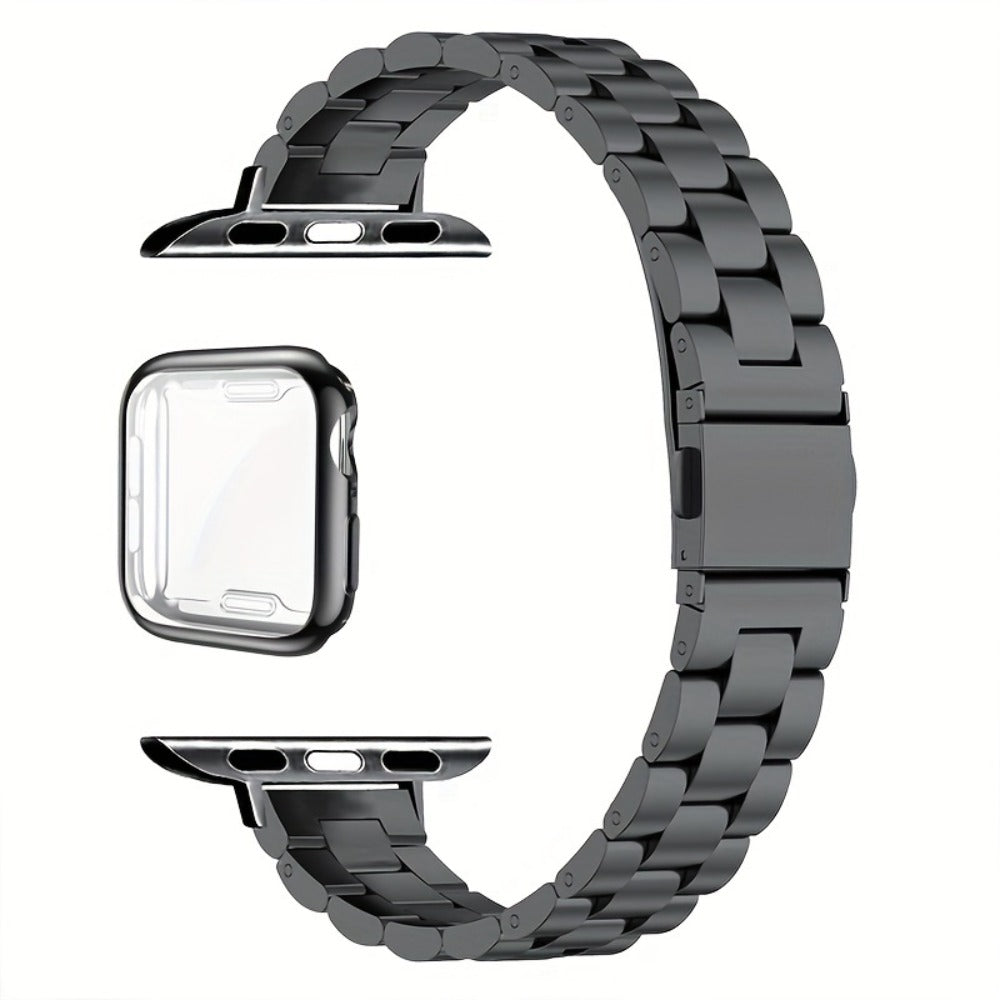 Slim Waist Apple Watch Steel Band & Half Shell Case 3-Piece Set for an Everyday Personal Care Routine