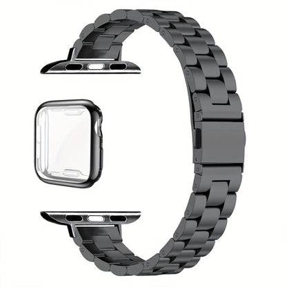 Slim Waist Apple Watch Steel Band & Half Shell Case 3-Piece Set for an Everyday Personal Care Routine