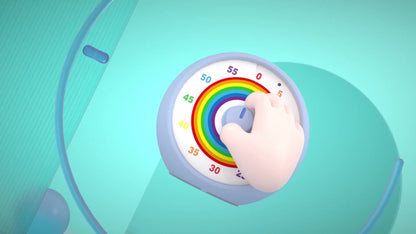 Visual Timer 60 Minute Countdown Silent Tomato Timer Rainbow Pattern for Classroom Office for Home Cooking, Dining and Outdoor Meals