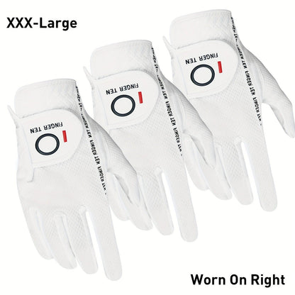 Wet Weather Golf Gloves Rain Grip 3-Pack for Men | Breathable Water-Resistant Golf Gloves for Left & Right Hand