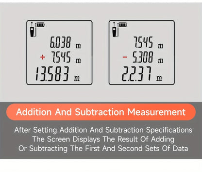 Digital Laser Rangefinder 50M 70M 100M 120M Laser Distance Meter Tape Measure Range Finder for Construction DIY Outdoor Contractor Gift