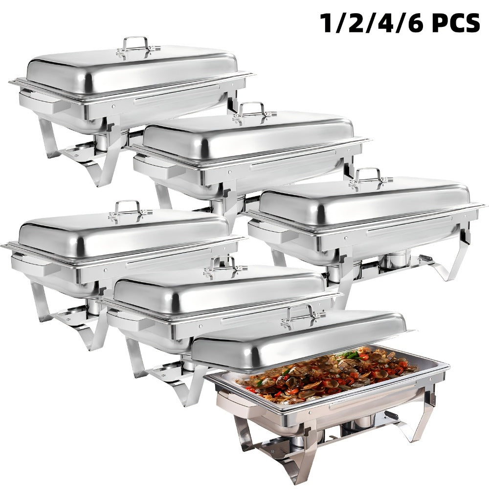 Chafing Dishes Buffet Set 9QT Stainless Steel Food Warmer Trays for Parties Hotel Christmas – 1/2/4/6/8 Pack