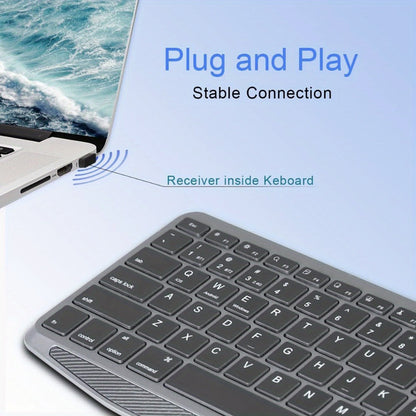 Touchpad Wireless Keyboard 2.4G Dual Mode, Backlit Multimedia Hotkeys, Type-C Rechargeable, All-in-One Remote for Smart TV