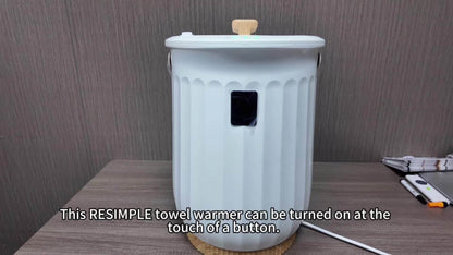 20L Digital Towel Warmer Bucket with LED Display, Four Timer Settings, Child Lock and White Finish