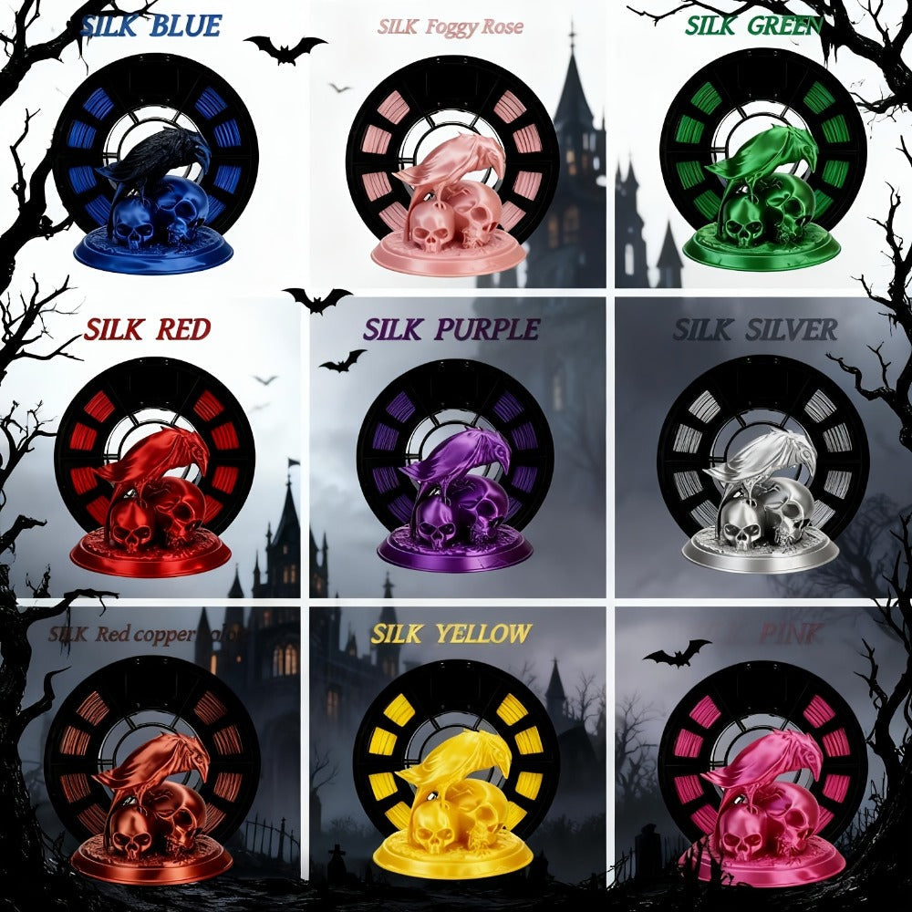 3D Printer Filament PLA 1.75mm 250g Spool with 12 Silk-Look, Transparent and Solid Color Options