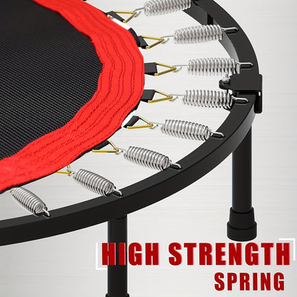 Foldable Mini Trampoline 40 Inch – Fitness Rebounder with Bungee Cords & U-Shape Foam Handle, 450 / 550 LBS Capacity