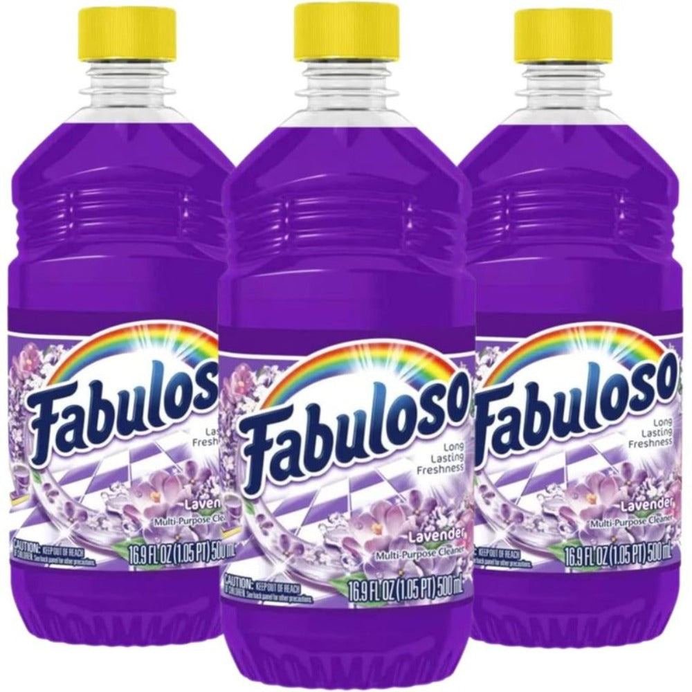 All Purpose Cleaner Lavender Scent 3 Pack (16.9 Fl Oz Each), Fabuloso Multi-Surface Floor Cleaner with Calming Lavender Fragrance