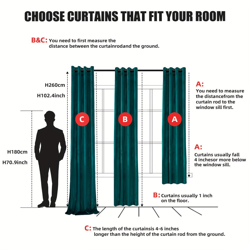 Velvet Room Darkening Curtains 2 Panels, Grommet Top Thermal Insulated Soundproof Blackout Curtains for Living Room Bedroom