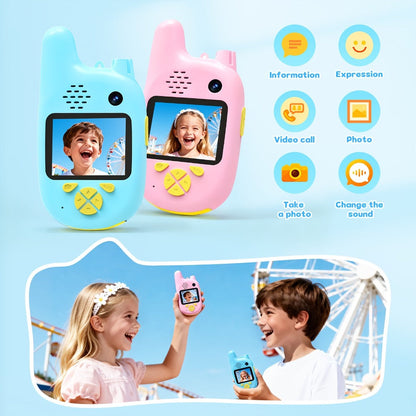 Kids Video Walkie Talkies 2 Pack with Video Call, Voice Changer & Dual Camera, Long Range Outdoor Toy