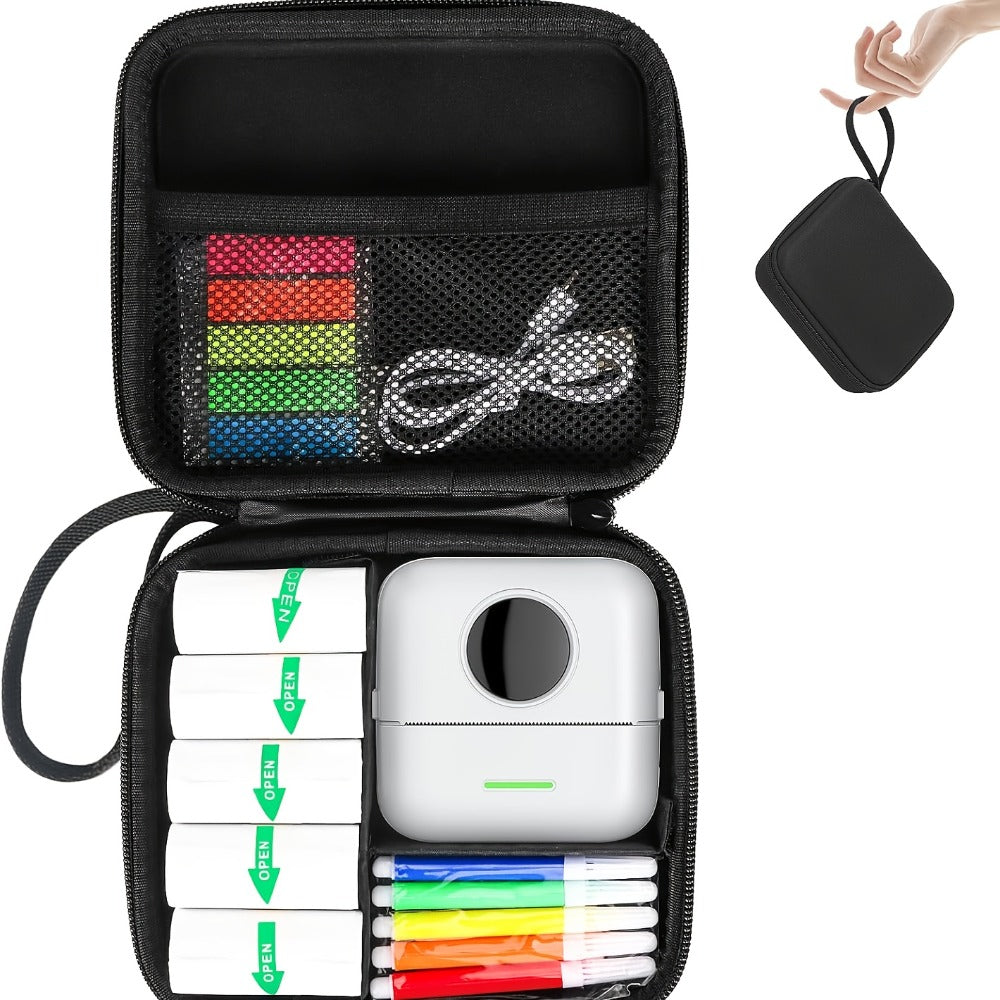 Mini Sticker Printer Carrying Case Hard Protective Box for X5 Thermal Inkless Photo Printer High-Capacity Portable Storage Case Compatible