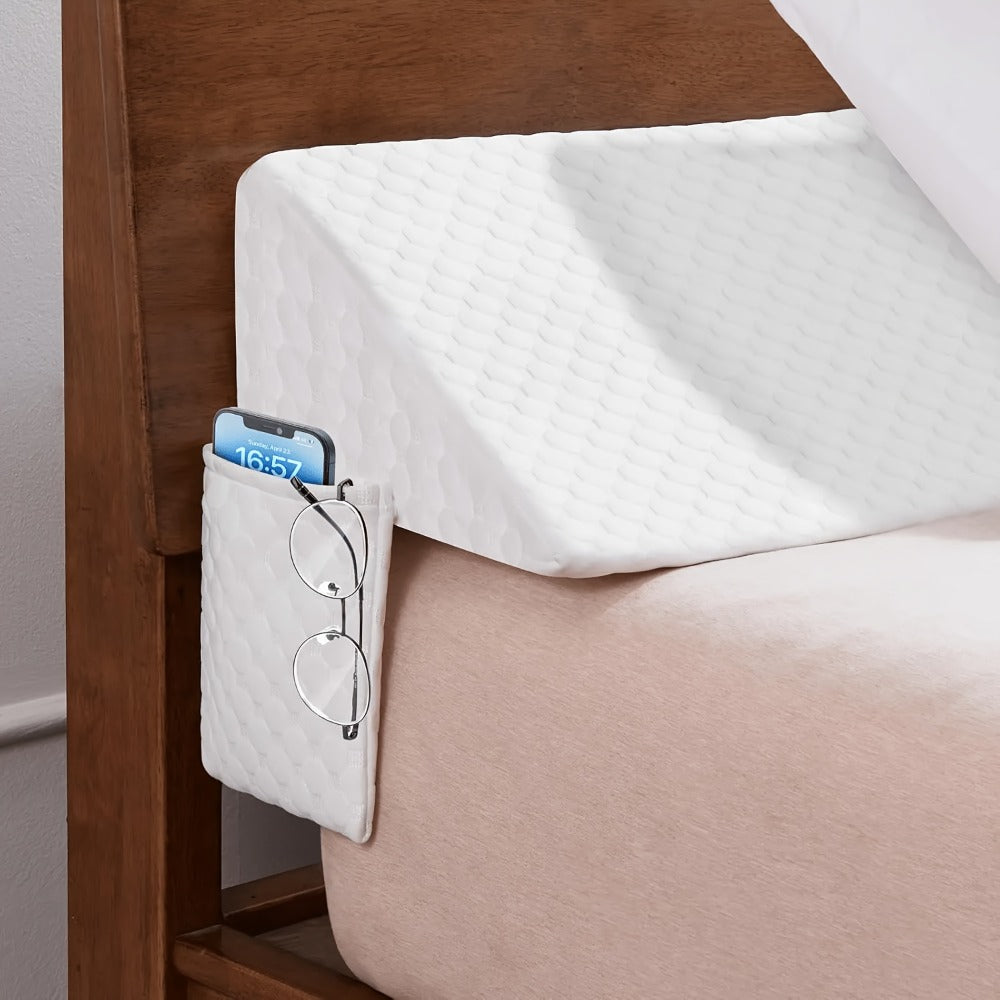 Mattress Gap Wedge Pillow in Twin, Full, Queen or King with Grey, White and Bamboo-Labeled Options