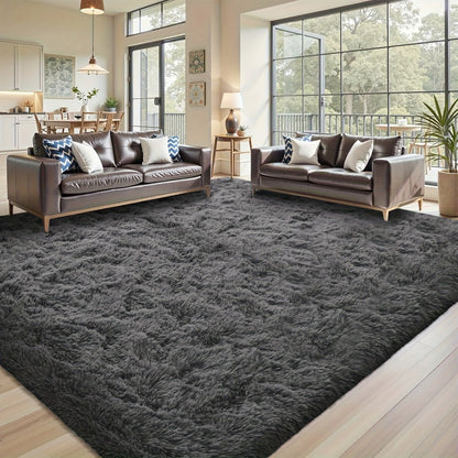 Rectangular Shaggy Area Rug with Nine Color Labels and 3 x 5-Foot to 8 x 10-Foot Size Options