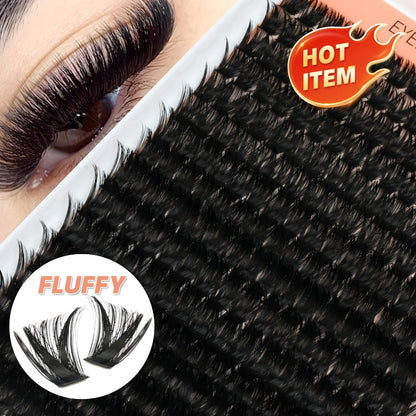 100D Volume Cluster Lashes DIY Individual Lash Extension Kit – Soft Reusable Single Clusters for Full Thick Dramatic Lash Look