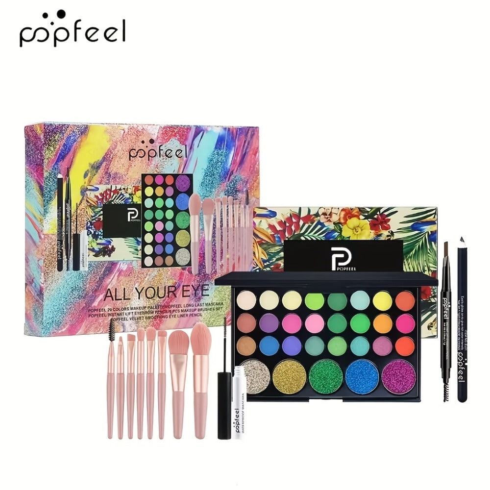Full Face Makeup Kit All-in-One Complete Beauty Set with Foundation Blush Eyeshadow Palette Mascara & Brush