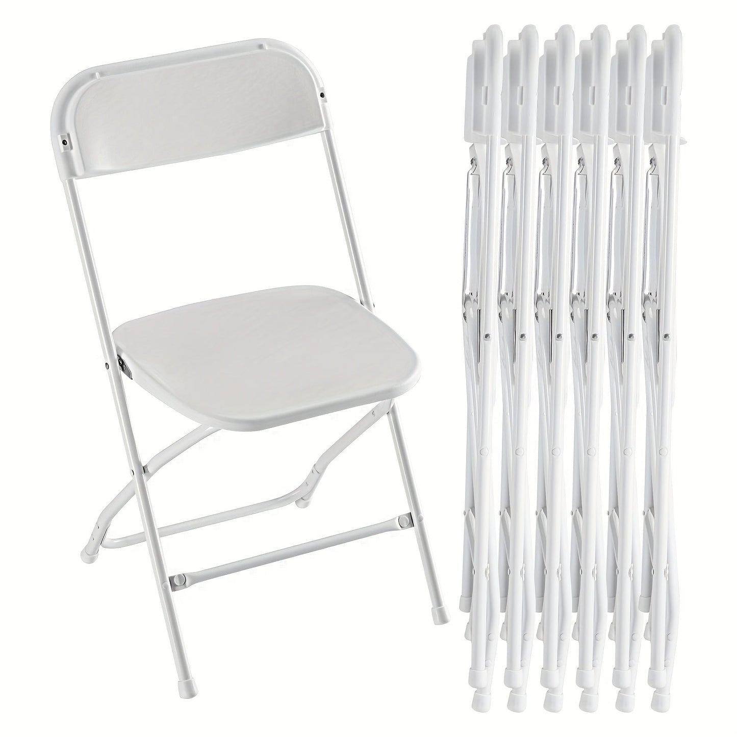 White or Black Molded-Seat Folding Chair Sets in 4, 6, 8, 10 or 20-Piece Checkouts Pictured
