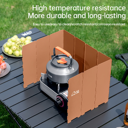 Camp Stove Windscreen, Folding Windshield Gas Stove Camping Outdoor for Bedside Audio, Alarms and Room Entertainment