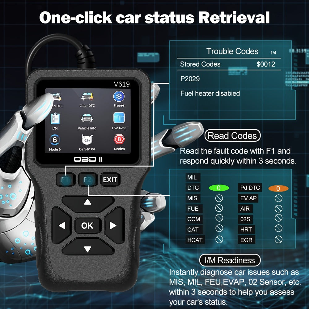 OBD2 Scanner Diagnostic Tool with 35, 901 DTC Library, Check Engine Code Reader, Live Data & Battery Test for 1996+ Cars