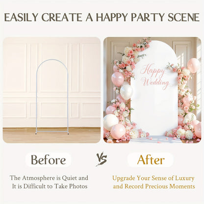 Two-Piece Fitted Arch Photography Backdrop Cover Set for 6-Foot and 6.6-Foot Compatible Frames