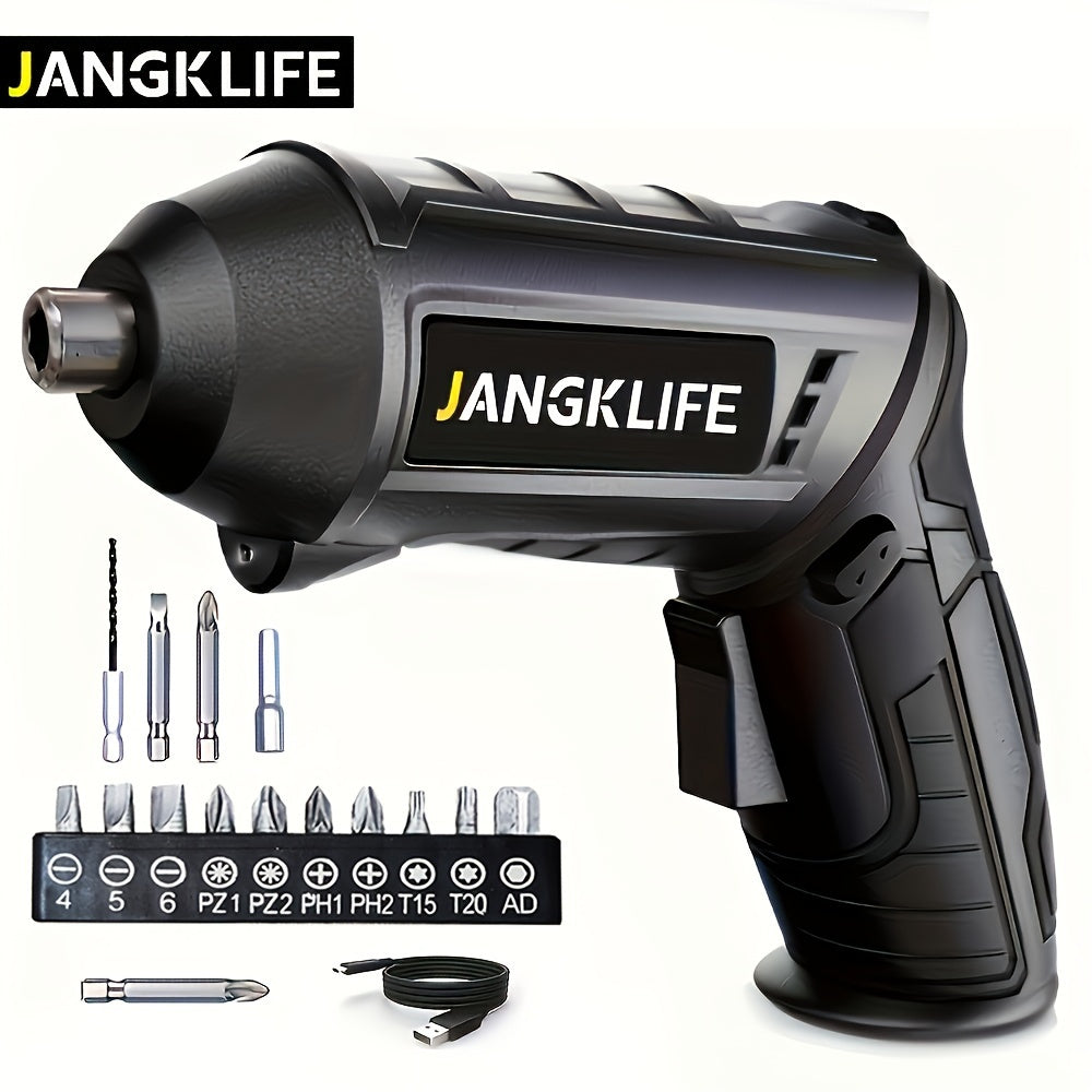 Electric Screwdriver Set 16pcs, 90° Rotatable Foldable Cordless Screwdriver Kit with 1200mAh Rechargeable Battery & Bits