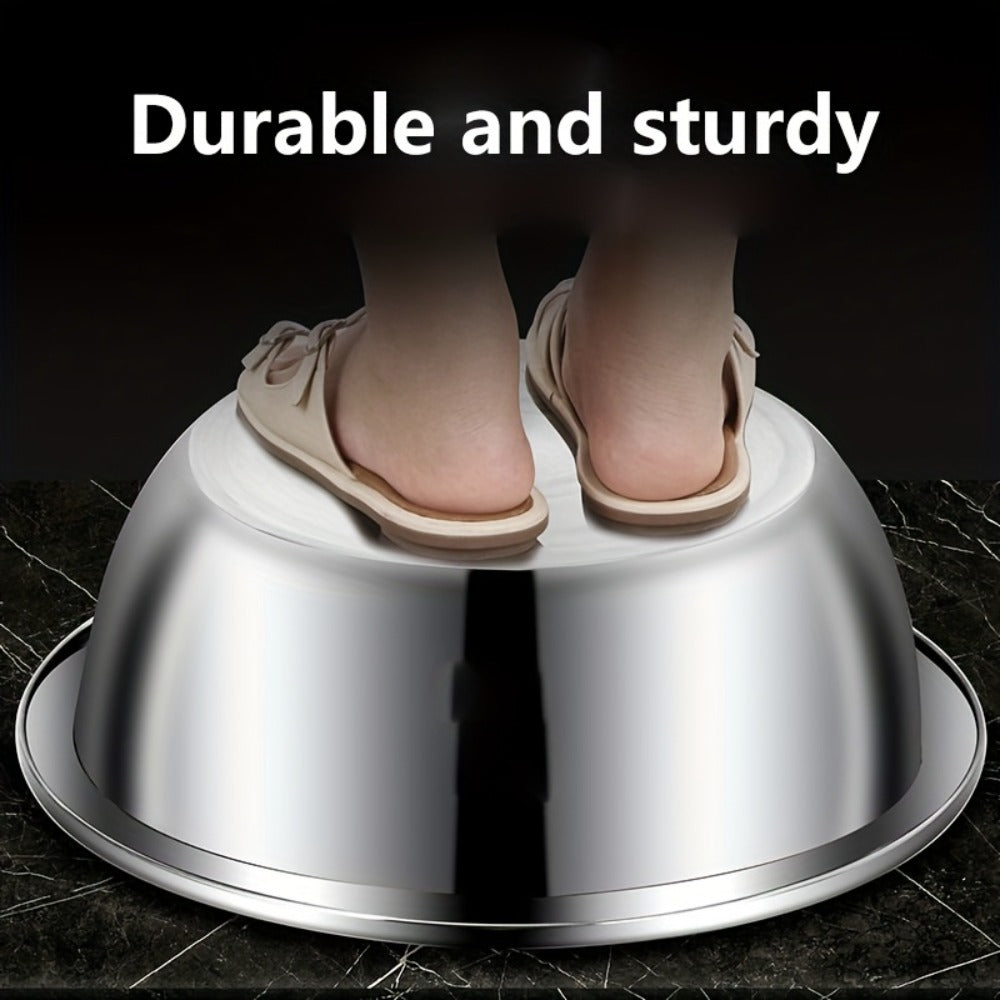 Stainless Steel Mixing Bowl Large 15.75 Inch with Footed Base, Salad Bowl, Vegetable & Fruit Washing Basin