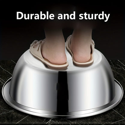 Stainless Steel Mixing Bowl Large 15.75 Inch with Footed Base, Salad Bowl, Vegetable & Fruit Washing Basin