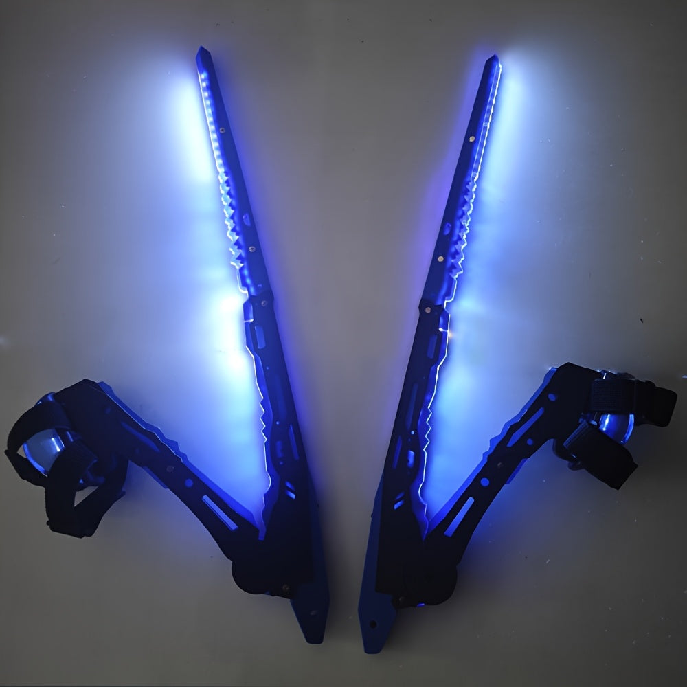 LED Mantis Knife Cyberpunk Light Up Acrylic Prop, Luminous Blade for Halloween Costume Cosplay Sci-Fi Role Play Party