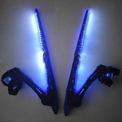 LED Mantis Knife Cyberpunk Light Up Acrylic Prop, Luminous Blade for Halloween Costume Cosplay Sci-Fi Role Play Party